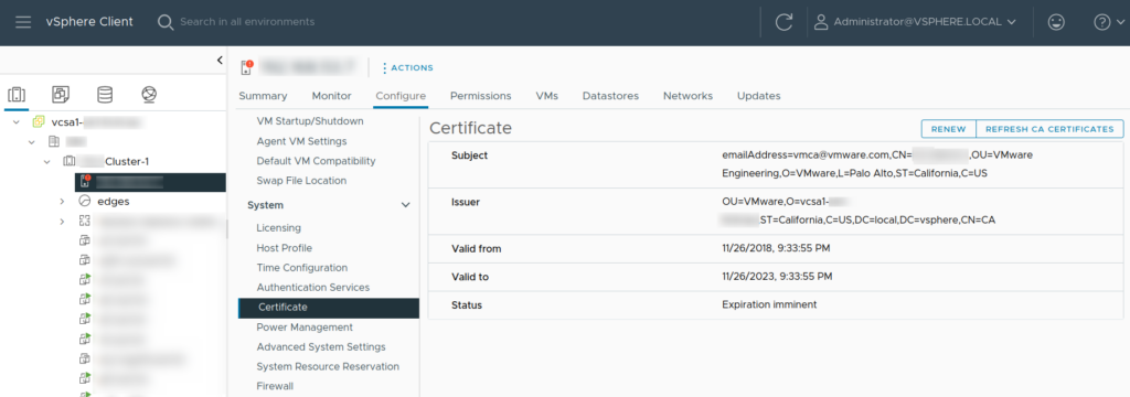 Renew ESXi Certificate